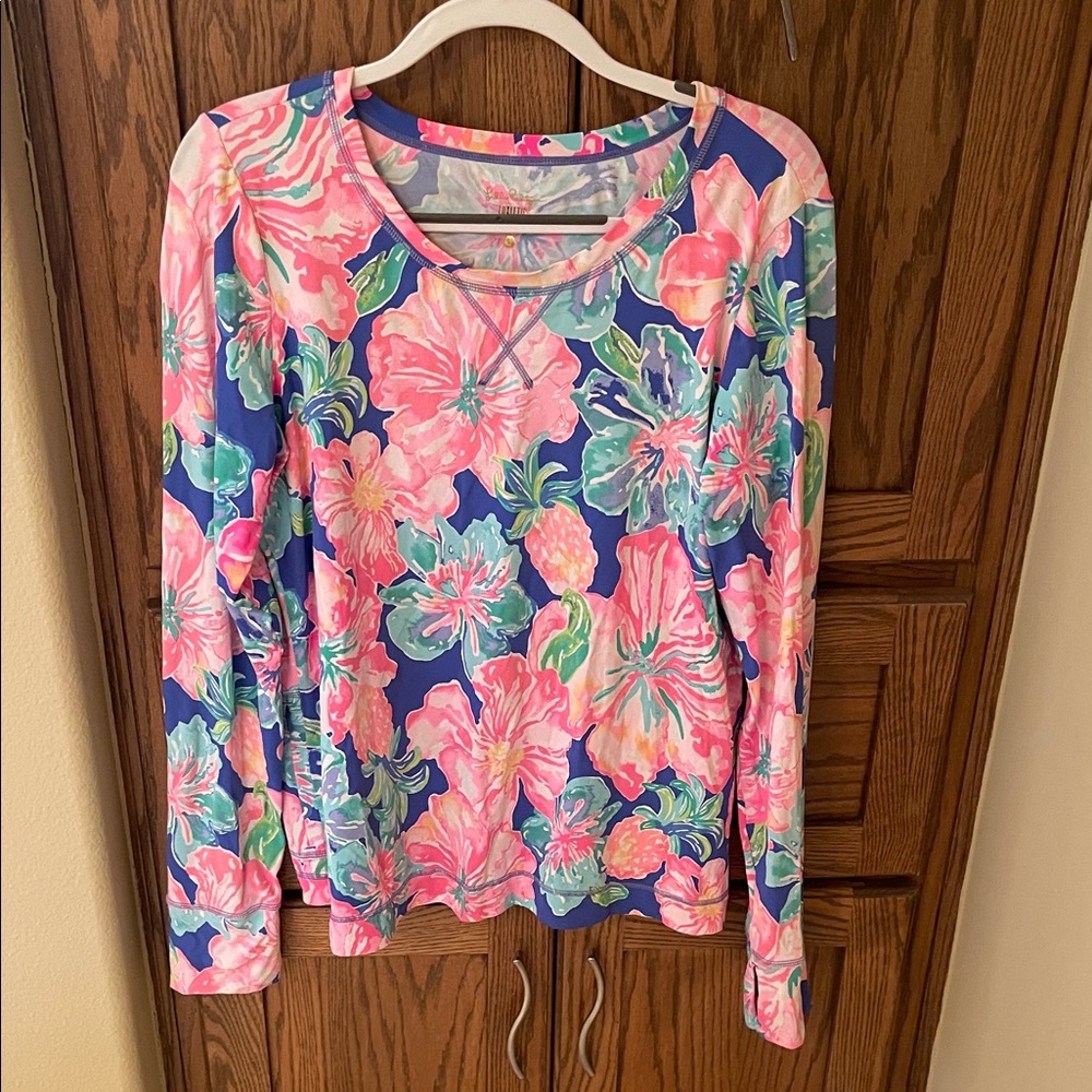 Lilly Pulitzer UPF Floral Long Sleeve Scoop Neck Top